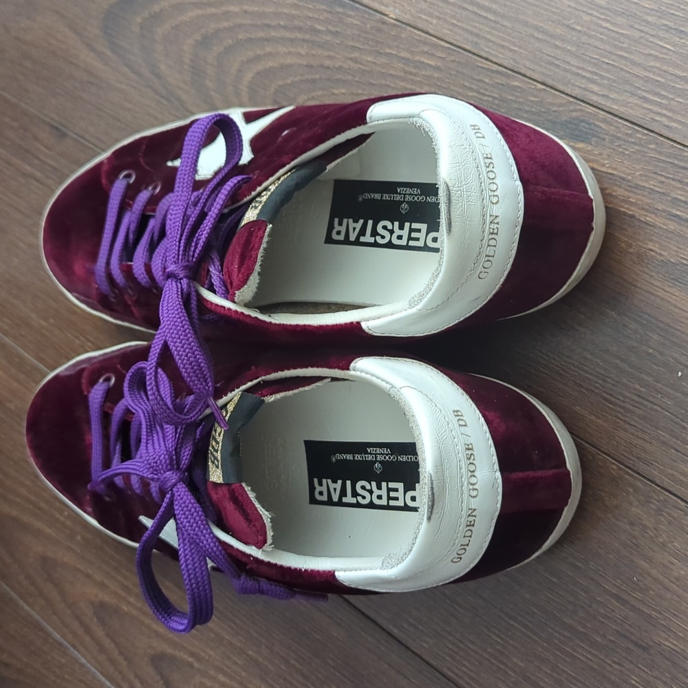 Golden Goose Deluxe Brand Golden Goose Superstar Plum Velvet White Dark red Prun - Picture 5 of 14